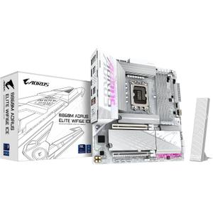 GIGABYTE B86OM AORUS Elite WIFI6E ICE Intel Core Ultra (Series 2) LGA 1851 Motherboard, mATX, DDR5, 3X M.2, PCle 5.0, USB-C, WIFI6E, 2.5GbE LAN, EZ Latch
