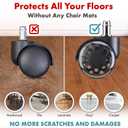 SEDDOX Office Chair Wheels Replacement Set of 5 - Dual 2 Inch Soft Chair Casters for Hardwood Vinyl Tile - Heavy Duty & Safe for All Floors - Fit Most Computer Gaming & Desk Chairs - Black