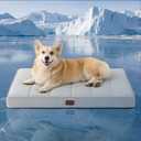 Bedsure Orthopedic Cooling Dog Bed for Crate - 35x22 Inches Large Comfy Breathable Summer Beds with Removable Washable Cover, Cold Flat Egg Crate Foam Pet Mat, Suitable for Pet Up to 50 lbs