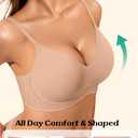 LetsJoli Jelly Bras for Women 2026 No Underwire Wireless Tshirt Bra Push Up Seamless Bralettes w Support (Beige, M)