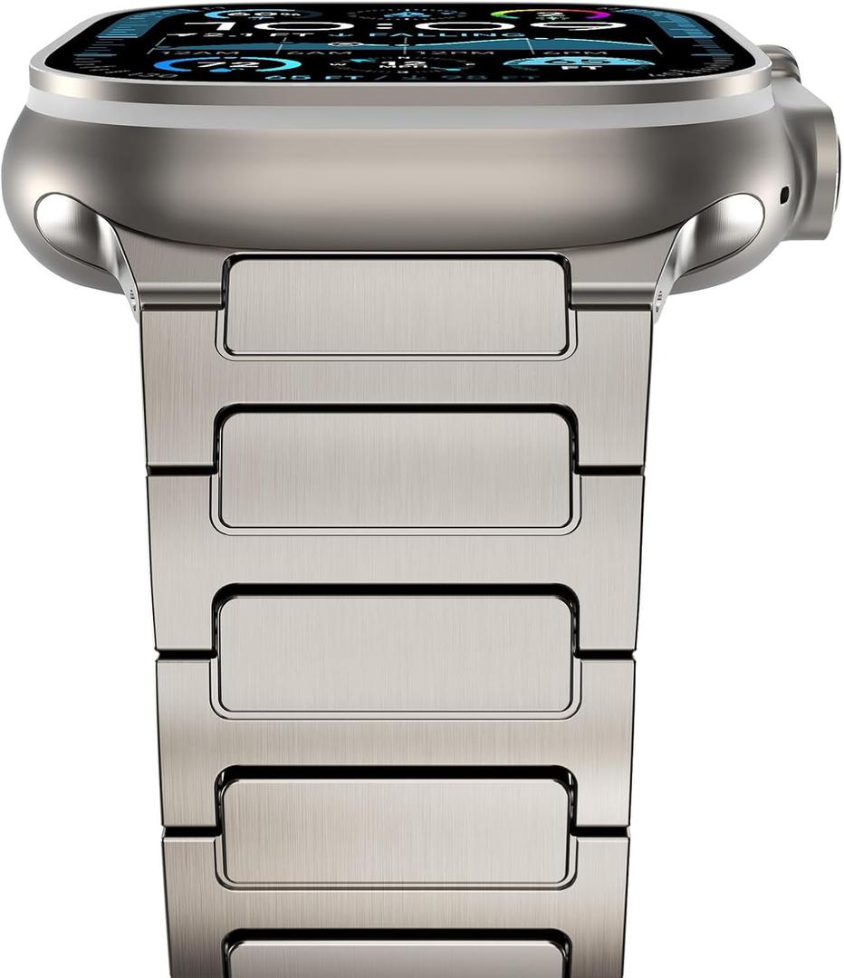 NewWays Grade 2 Titanium Band Compatible with Apple Watch Band for Men Ultra 3 2 1 49mm Series 10 46mm 45mm 44mm