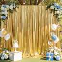 10ft x 10ft Gold Sequin Backdrop Curtain for Parties, Wrinkle Free Thick Glitter Photo Backdrop Drapes 2 Panels 5x10FT Shimmer Back Drop Cloth Shiny Fabric for Wedding Birthday Photography Background