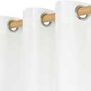 LAMIT White Linen Curtains 84 inch Length for Living Room, Thermal Insulated Soft Thick Curtains Light Filtering Privacy Grommet Window Drapes for Bedroom/Farmhouse, Set of 2 Panels, W52 x L84