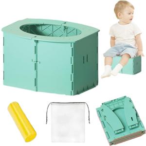 Travel Potty for Toddler, Portable and Foldable Toilet, Apply to Seat Emergency Toilet for Car, Camping, Outdoor, Indoor ，Can be placed in a backpack (Blue)