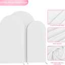Wokceer Wedding Arch Cover (7.2FT, 6.6FT, 6FT) Set of 3 Spandex Fitted Wedding Arch Stand Covers for Round Top Chiara Arch Backdrop Stands Cover for Birthday Party Ceremony Banquet Decor White