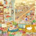 MOMIBOOK Puzzles for Adults 1000 Piece Jigsaw Puzzles of Carefree Store, Painting Image Grocery Store Puzzle Difficult Challenging Hard Impossible Puzzle, Funny Toys & Games Christmas Birthday Gifts (Horizontal 1000 Pcs)