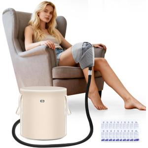 Cold Therapy Machine with Timer,Portable Ice Machine for Knee After Surgery,Knee Replacement Recovery System with Compression Pad for Ankle,Arm Joints,Sports Injuries,Cryotherapy Pain Relief (Gray)