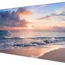Dynippy Thin Extended Gaming Mouse Pad with Stitched Edges Large Mousepad Long XXL Keyboard and Mouse pad Desk Mat for Gaming Office & Home - Galaxy Space (Beach)