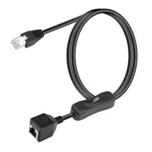 SinLoon Cat6 Ethernet Cable with On/Off Switch High Speed RJ45 Male to Female Extension Cable with 304 Switch Cat6 Internet Network Cable, 1M 3.3FT (Male to Female)