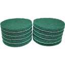 10 Pack 6 Inch 240 Grit Multipurpose Green Scrubber Scouring Pads Flocking Scuff Pads -Hoop and Loop Scuff Pads Conditioning Discs Polishing Pad for Furniture Automotive Cleaning, Rust Removal