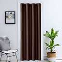 Brown Doorway Curtain Panel Room Divider Solid Blackout Curtains 93 Inch Length Grommet Drapes Room Darkening Thermal Insulated Energy Efficient Door Curtain for Closet 1 Panel 51  inch Width