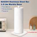 NearMoon Standing Paper Towel Holder, Stainless Steel Square Paper Towel Tissue Holder with Marble Base for Bathroom Kitchen Countertop, Standard or Jumbo-Sized Roll Paper (Chrome Finish)