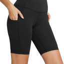 baleaf Women's 8" Biker Shorts High Waist Yoga Workout Gym Running Volleyball Spandex Shorts with Pockets Size S