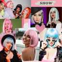 SUKRI White Bob Wig with Bangs Short Straight White Wigs for Women Silver White Bob Hair Wig for Party Cosplay Daily Use, 12Inch