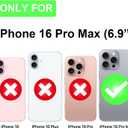 Crossbody Wallet Case for iPhone 16 Pro Max, Magnetic Detachable Floral PU Leather Phone Case with RFID Blocking Card Holder Wristlet Mirror Flip Zipper Shoulder Purse for Wome - Black B