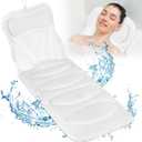 Full Body Bath Pillow for Bathtub, Thick Bathtub Cushion with Laundry Bag, Bath Tub Pillows for Headrest Neck and Back Support White 51" x 17"