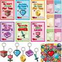90 Pcs Birthday Party Supplies, Pixel Miner Style Stickers and Cards School Classroom with Key Chain