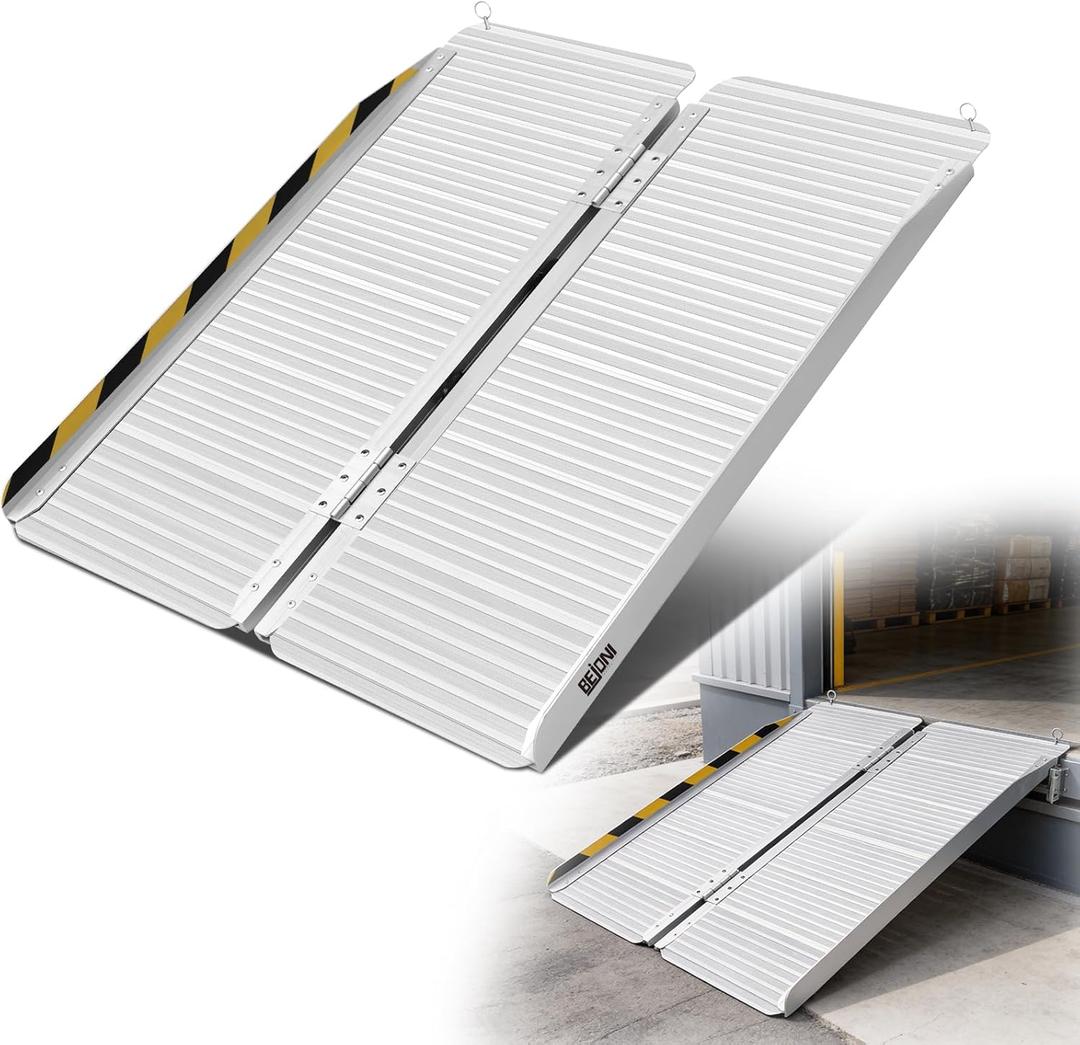 BEJONI Portable Wheelchair Ramp 3FT, Aluminum Folding Handicap Ramp, 30''W Non-Slip Surface, Wheelchair Ramps for Home Steps, Doorways, Threshold, Scooters (3FT - Usable Height 3.6-9 inch)