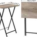 HOOBRO Folding TV Tray Tables, Set of 4 TV Trays with Storage Rack, Industrial Side Table for Eating at Couch, Foldable Snack Table for Small Space, Easy Assembly, Greige and Black BG50BZ01
