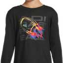 Adidas Boys Long Sleeve Sport Graphic Tee (4T, Black With Multicolor)