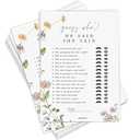 GardenCity Bridal Shower Games, He Said She Said Bridal Shower Game for 50 Guests, 50 Cards, Wildflower
