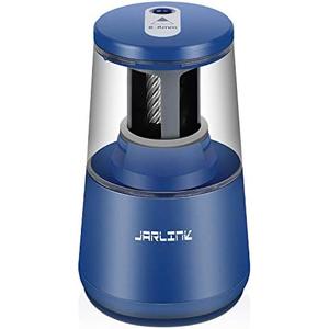JARLINK Electric Pencil Sharpener, Heavy-Duty Helical Blade to Fast Sharpen, Auto Stop for No.2/Colored Pencils(6-8mm), AC Adapter/Battery Operated in School Classroom/Office/Home (Blue)