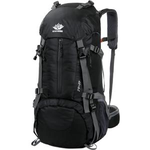 Esup 50L Hiking Backpack Men Camping Backpack with rain cover 45l+5l Lightweight Backpacking Backpack Travel Backpack (Black)