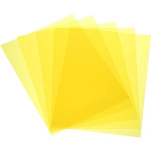 MECCANIXITY 5 Pcs Colored Plastic Sheets, A3 Transparent Amber Film Color Correction Gel Light Filter Waterproof 16.5 x 11.7" Sheet for DIY Crafts,LED Lighting,Photo (Yellow)