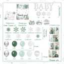 Baby Its Cold Outside Baby Shower Decorations, Green Winter Baby Shower Decorations Winter Wonderland Tablecloth Banner Backdrop Balloon Box Cupcake Topper Hanging Swirl for Boy Girl Gender Reveal