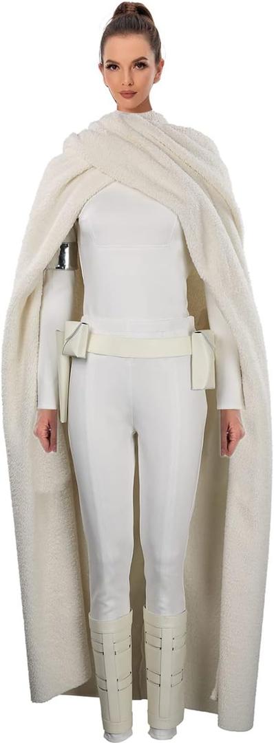 Women's Queen Cosplay Costume - Princess Halloween Outfit (Medium, White(with Colak))