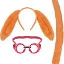 3 PCS Dog Ears and Tail with Goggles Set-Halloween Christmas Festival Theme Party Cosplay Puppy Costume Accessory for Kids and Adults