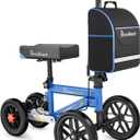 BlessReach All Terrain Steerable Knee Scooter Crutch AlternativeDeluxe Medical Scooter Double Handbrake,for Adults Injured Ankle & Foot Recovery Scooter in Blue