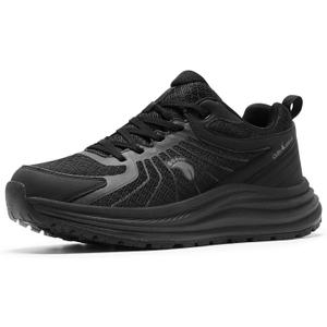 Men's Orthopedic Waterproof Running Shoes Flat Feet: Comfortable Plantar Fasciitis Orthotic Neuropathy Arch Support Tennis Sneakers, Non Slip Casual Standing Driving Walking Shoes Black Size 12