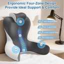 Reading Pillow for Sitting in Bed, 22H Back Pillow for Sitting Up,Lumbar Rest & Neck Support Bed Pillows,Backrest Bed Chair with Arms for Reclining,Gaming,Resting,Watching TV in Couch or Floor