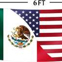 American Mexican Friendship Flag 4x6FT USA Mexico Flag Fade Proof Vivid Color Polyester with Brass Grommets For Indoor Outdoor (A, 4x6FT)