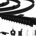 Flexible Bendable Ceiling Curtain Track, 16.4ft (5m) PVC, Metal, Plastic & Stainless Steel, Black, Ceiling Mounted