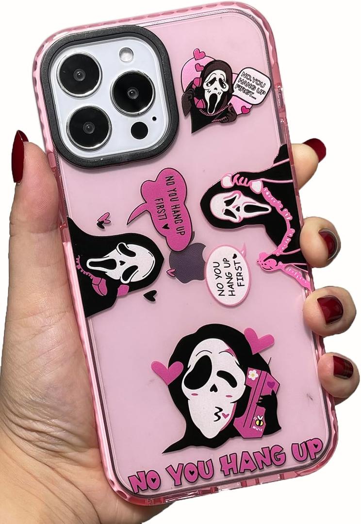 Cute Skull Skeleton Case for iPhone 11 Pro 5.8 inch, Scream Horror Movie Printed, Soft TPU Clear Kawaii Shockproof Cover for Women Girls Cool Funny Cartoon Halloween Phone Cases for iPhone 11 Pro