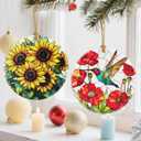 2 x Sunflower Christmas Tree Decorations, Christmas Ornaments, Keepsake Ornaments, Holiday Decor, Xmas Gifts, Gifts for Flower Lovers & Sunflower Lovers