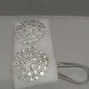 Magnetic Tiebacks for Curtains, 2 Pack Sparkling Crystal Flower Curtain Tiebacks Curtain Buckle Clips with High-Elastic Spring Wire for Home Office Decoration (White)