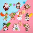 HOWAF 150pcs Christmas Lollipop Paper Cards Decorations, Paper Cards for Christmas Lollipop Sugar-Loaf Candy Gift Package Wrapping Decorations Xmas Lollipop Supplies (10 Style)