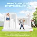 12.5FTx10.6FT Oxford White Bounce House, Kids Inflatable Castle with Slide and Ball Pool, Medium to Large Inflatable Bounce House, Can Be Used Indoors or Outdoors, Wet and Dry Use, Multi-Functional Toy