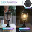 Solar Lamp Post Lights Outdoor Waterproof with Pier Mount Base, 20" H Large Aluminum Outside Solar Lights for Yard, Dusk to Dawn Outdoor Column Lights for Garden, Pathway, Patio(2 Pack)