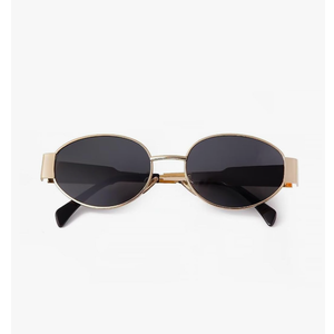 Retro Oval Sunglasses for Women Men Trendy Small Sun Glasses Classic Metal Frame Shades UV400 Protection