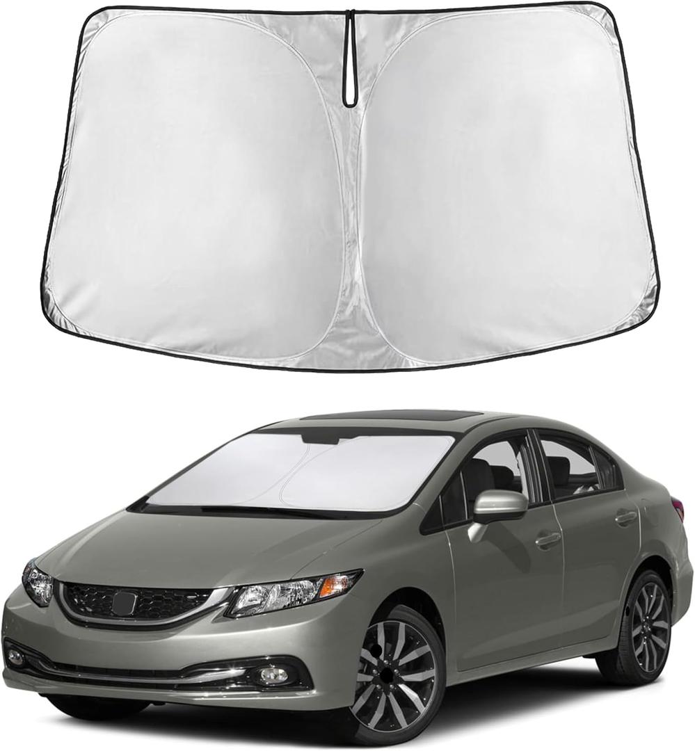EcoNour Windshield Sunshade Compatible for Honda Civic 20122013 2014 2015, Sun Visor for Front Windshield & Window Sunshade Cover, UV Heat Blocker & Protector, Car Accessories