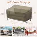 Patio Furniture Covers 2-Seater Outdoor Sofa Waterproof Heavy Duty Covers for Outdoor Furniture Sofa/Loveseat/Couch-Beige 60"Wx34"Dx30"H