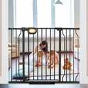 37.4" Tall Retractable Baby Gates, 29-46.5 Inch Wide Auto Close Cat Baby Gates for Stairs & Doorways, Easy Install Pressure Mounted Pet Dog Gate with Double Locking Safety Release, Black (29"-46.5",37.4" Tall)