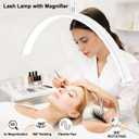 AURELLE 28-in Half Moon Lash Light - Lash Lamp with 4X Magnifier & Phone Holder,Esthetician Light for Eyelash Extensions,Nail Art,Tattoo,Skincare,Salon,Adjustable Brightness,Rotating Head,White