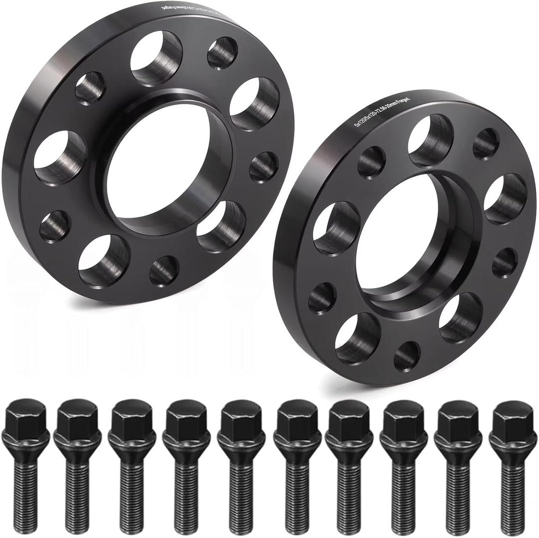 GAsupply 2PCS Wheel Spacers 5x120mm, 20mm Hubcentric Forged Spacer Hub Bore 72.56mm Thread Pitch M12x1.5 with Lug Bolts, for E36 E46 E90 E92 E60 318i 323i 325i 328i 330i 335i 525i 545i Z3 Z4 Z8 M3 (black)