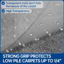 Office Desk Chair Mat for Low Pile Carpeted Floors, 53" x 45" Clear Floor Protector Mat Under Desk, Large Anti Slip Plastic Chair Mat, Easy Glide, Rectangular