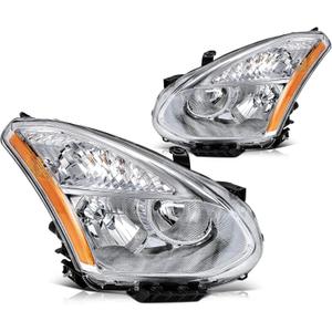 ECCPP Headlight Assembly for Nissan Rogue 2008-2013,For Nissan Rogue Select 2014-2015 Driver and Passenger Side Headlamps, Pack of 